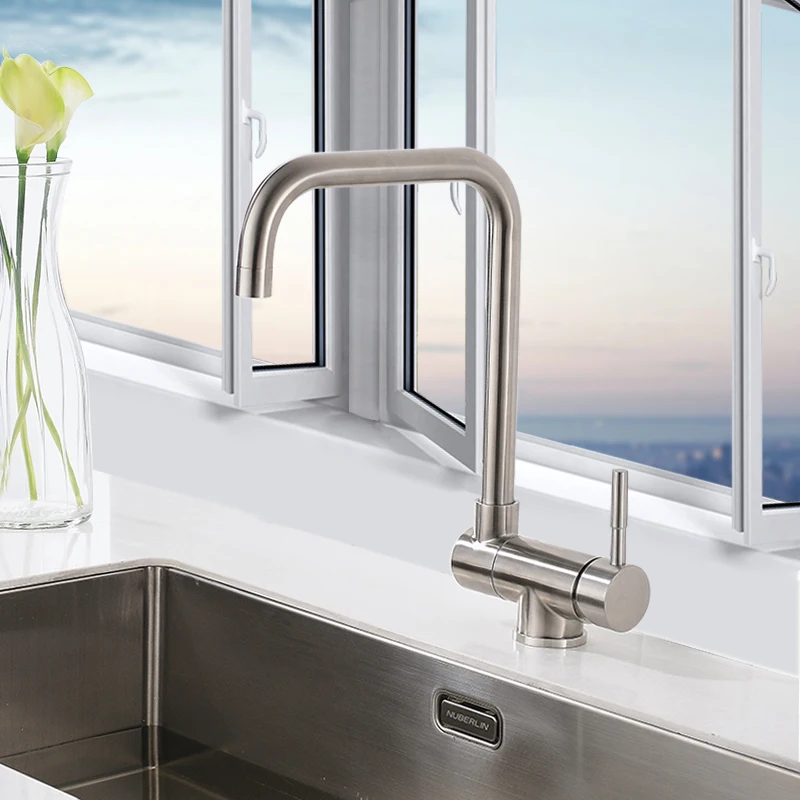  Fapully Brass Kitchen Faucet Foldable Single Handle Crane 360 Degree Rotate Mixer Sink Tap Mixer Ho - 4000011270780