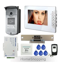 ENVÍO de la NUEVA 7 “Monitor de Video Teléfono de La Puerta Sistema de Intercomunicación Casa 1 Blanco 1 HD Lector de IDENTIFICACIÓN Cámara Electric Huelga Lock Al Por Mayor de