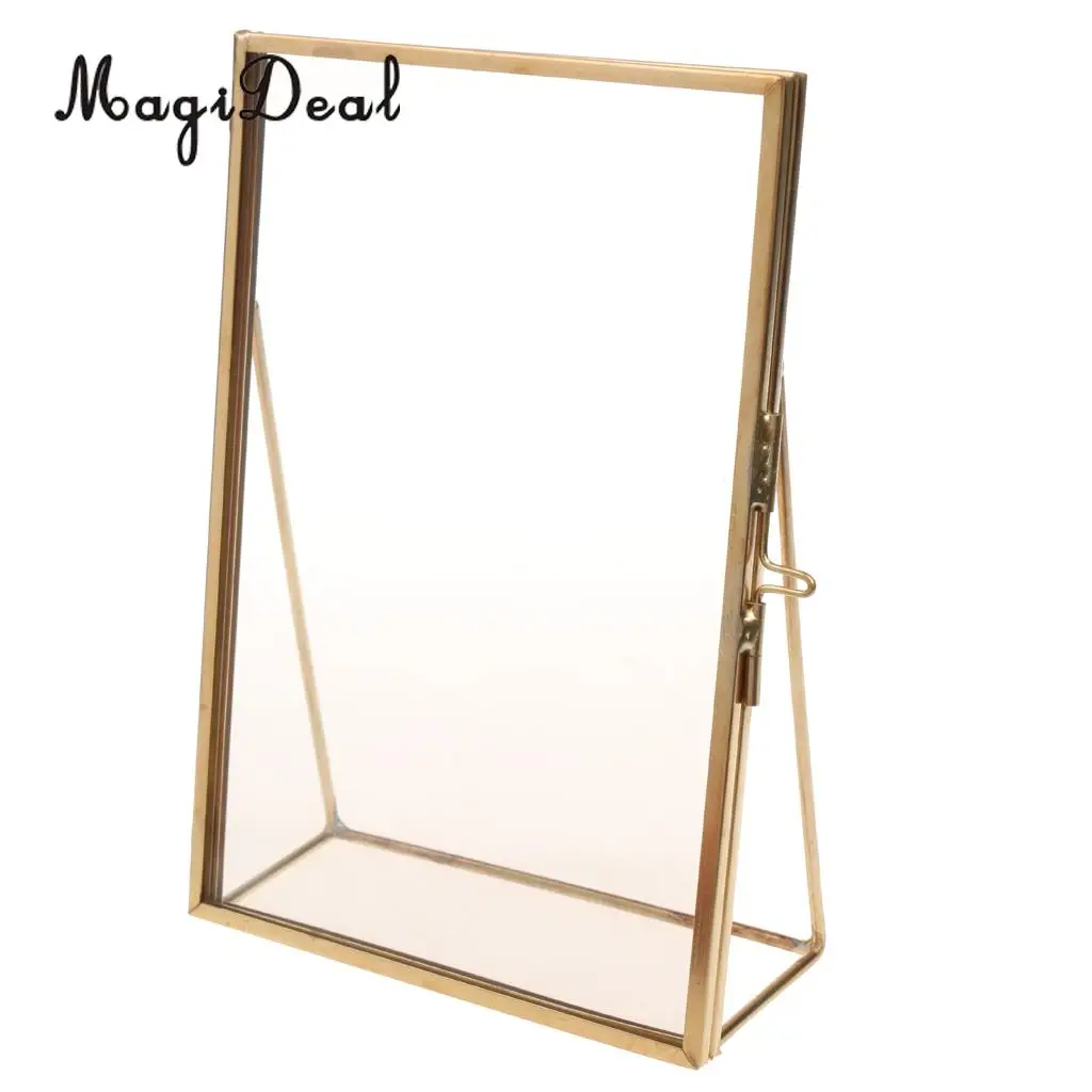 2pcs/Set Antique Gold Glass Photo Picture Frame Portrait Home Decoration
