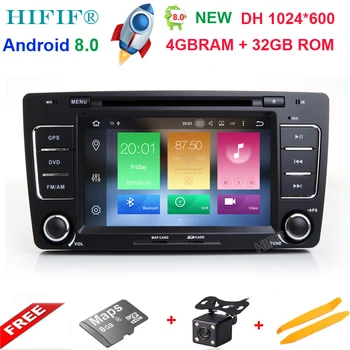 

HIFIF Android 8.0 Two Din 7 Inch Car DVD Player For SKODA/Octavia 2009-2013 Canbus RAM 4G ROM 32G WIFI GPS Navigation Radio USB