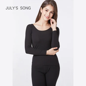 

JULY'S SONG Women Autumn Thermal Long Underwears Female Body Shaped Slim Ladies Intimate Female Pajamas Warm Modal Breathable