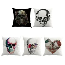 Хэллоуин череп-подушка с принтом чехол из хлопка, льна наволочка для подушки автомобиля украшение дома специальный фестиваль подарок наволочка Горячая