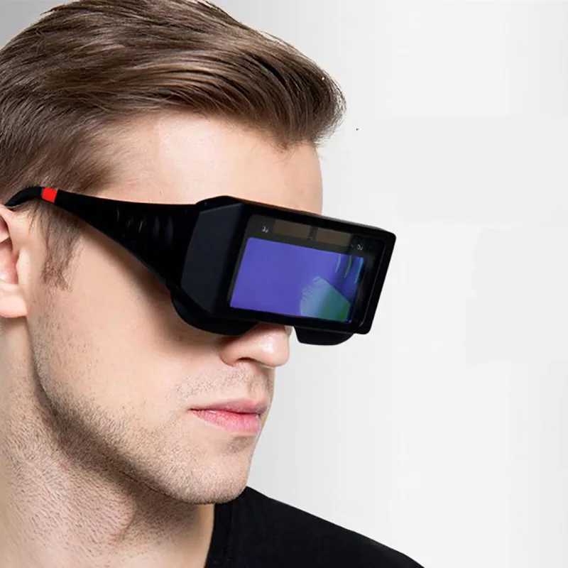 

Solar Power Auto Darkening Welding Goggles Protective Lightening Argon Arc Welding Gas Cutting Safety Glasses Eye Protection