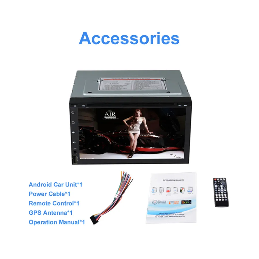 Clearance 1024*600 Universal Android 6.0 Quad Core Car DVD Player GPS Navigation BT Stereo Radio RDS Audio Video 2Din Double 2 Din Audio 3