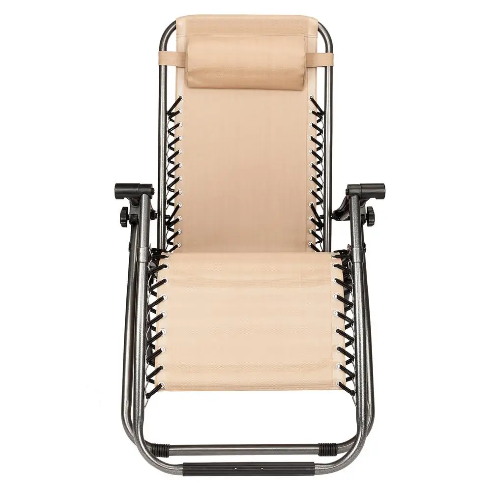 

2pcs Plum Blossom Lock Portable practical Folding Chairs with Saucer Khaki space-saving and convenient to carry