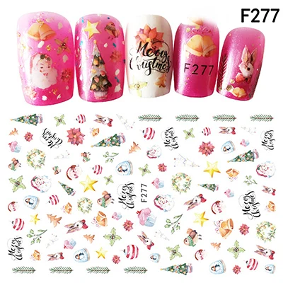 Наклейки для дизайна ногтей на Рождество, самоклеющиеся наклейки для ногтей серии s F, самоклеящиеся наклейки для ногтей, декоративные наклейки для ногтей N30BF - Цвет: F277