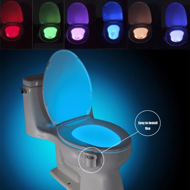 Mainifire 8 Colors Sensor Body Motion Sensor Led Toilet Light Backlight
