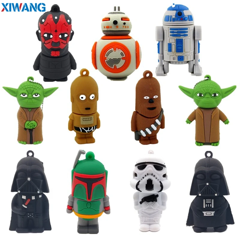 

Cartoon Star Wars USB Flash Drive 64GB Real capacity Pen drive 4GB 8GB 16GB 32GB 128GB robot Darth Vader USB Flash Memory Stick