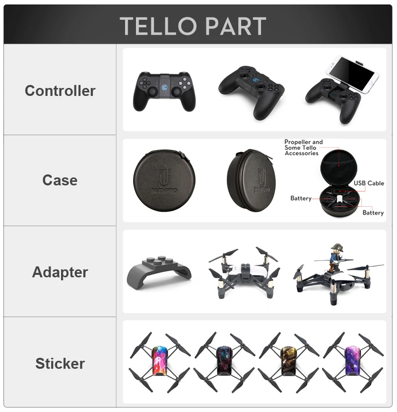 DJI Tello камера Дрон Ryze Tello Дрон с кодированием образование 720P HD Трансмиссия квадрокоптера FVR вертолет камера DJI Дрон