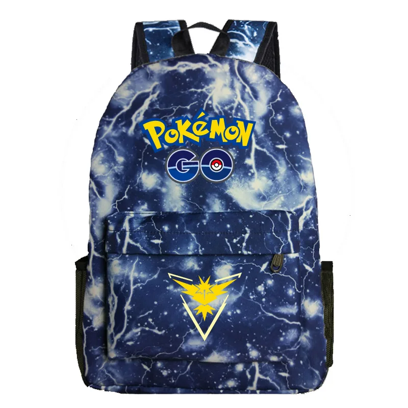 Pokemon Go Team Instinct Galaxy Luminous Backpack School Backpack Womens Mens Travel Laptop Backpack Teens Pokemon School Bag