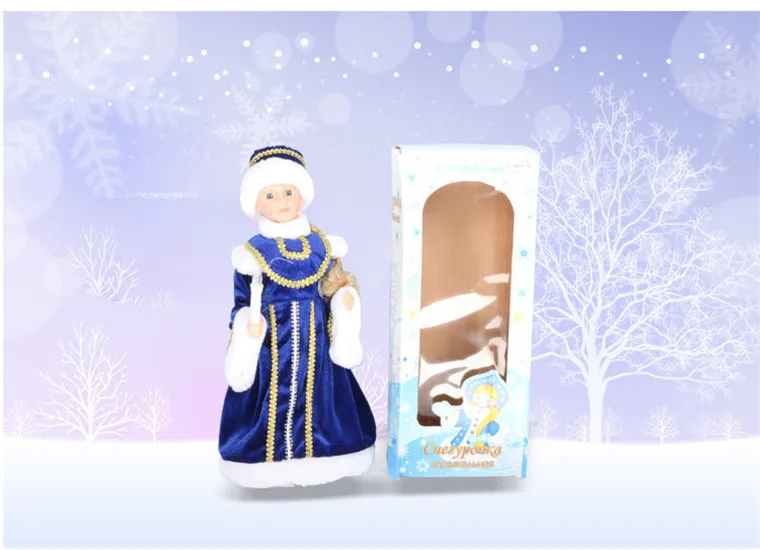 Traje para Crianças Presente de Natal Polegada Russo Musical Neve Maiden Falando Brinquedos Luz Elétrica Papai Noel Decoração 16 13 Brinquedos e hobbies