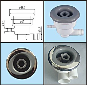 

3.5" directional hot tub jet, both plastic and stainless steel spa jet 3.5 inchesspa rotall jets