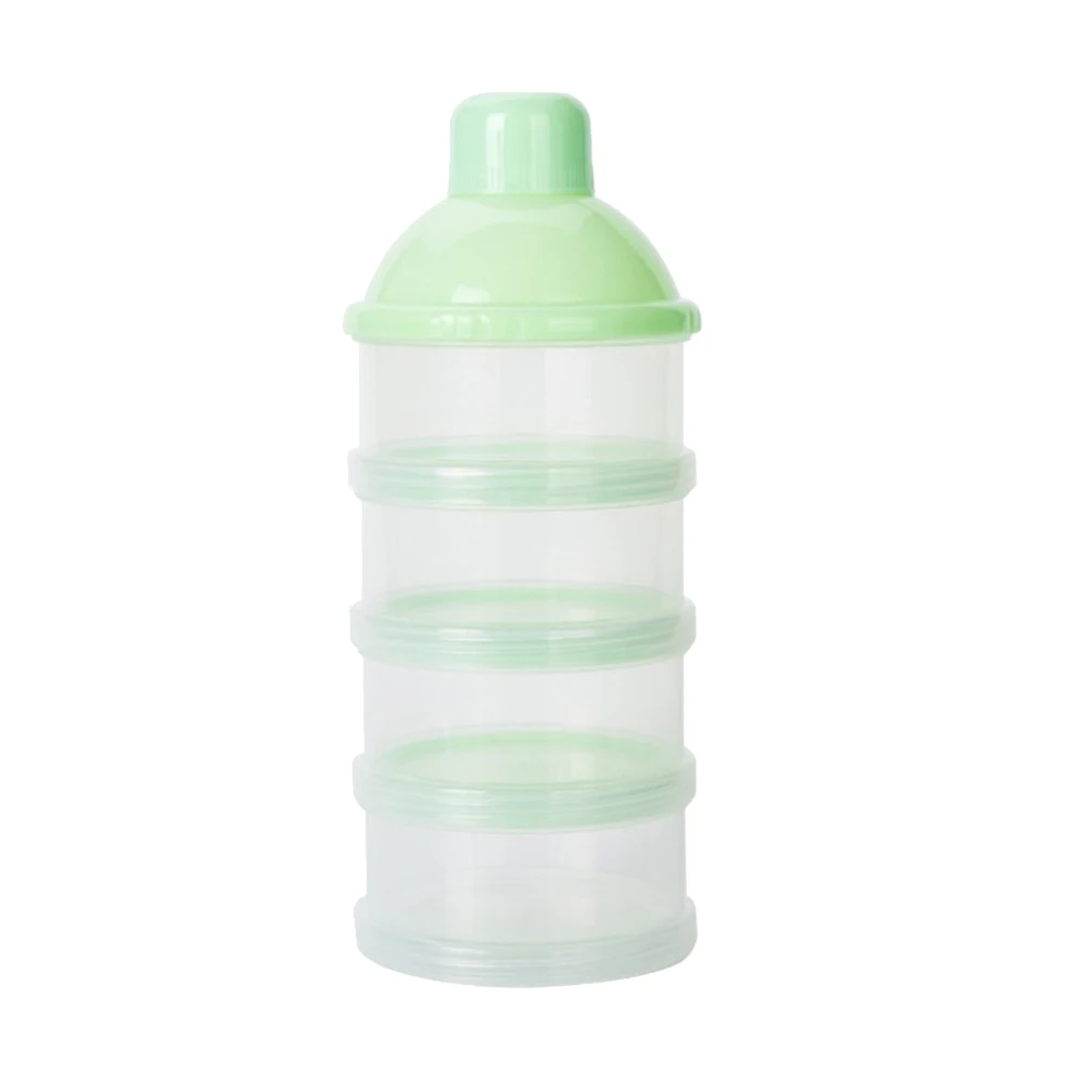 NICEXMAS 4 Layers Portable High capacity Baby Milk Powder Formual Dispenser Feeding Travel Storage Container (Green) | Мать и ребенок