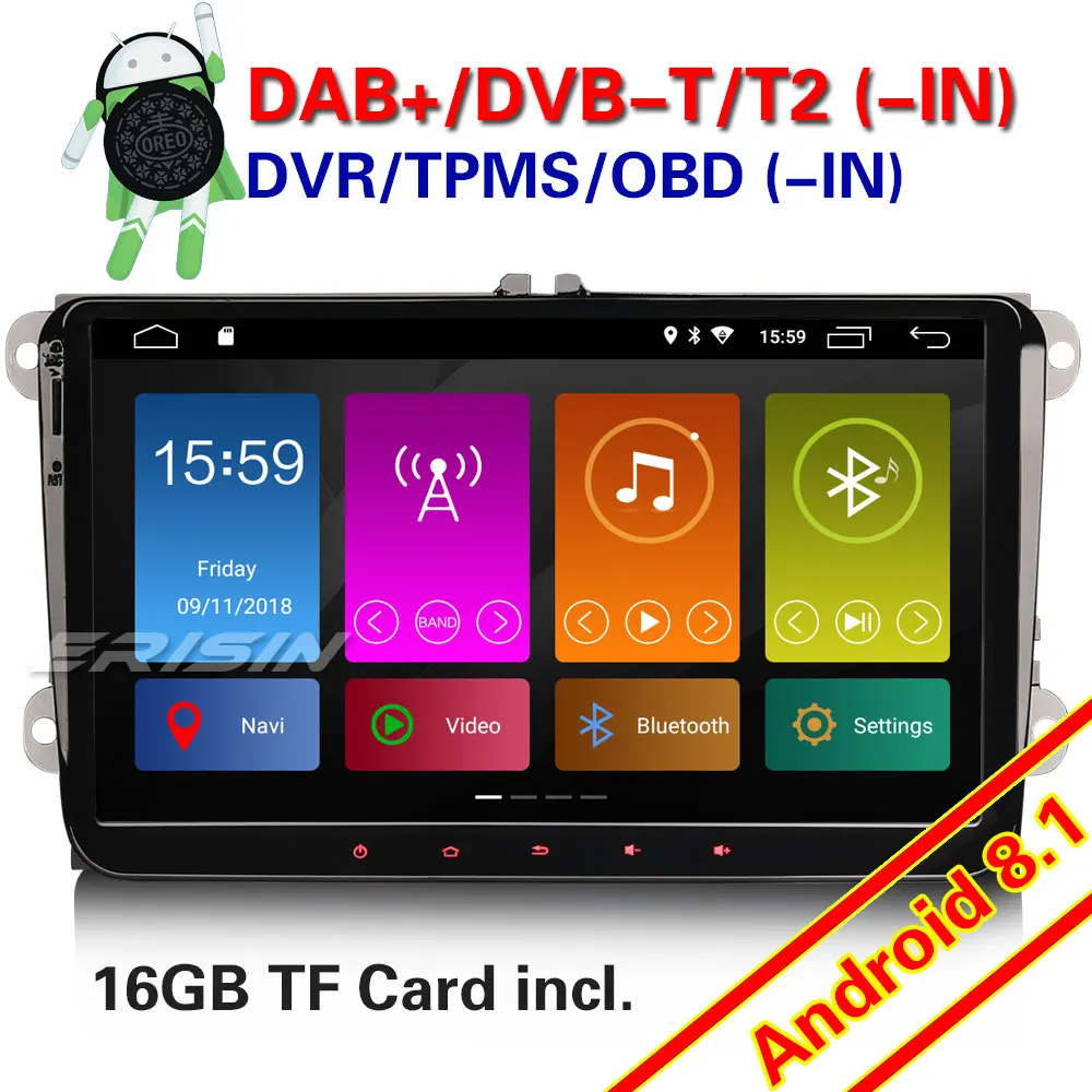 Erisin ES2891V 9 &quotАвтомобильный мультимедийный плеер Android 8 1 DAB + с диагностическим