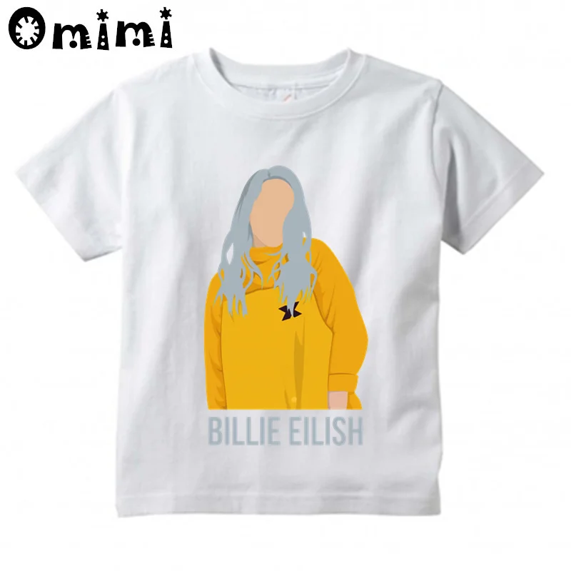 Billie Eilish/футболка уличная одежда в стиле хип-хоп для мальчиков и девочек, повседневная крутая футболка с короткими рукавами детские Забавные футболки с графикой, топы, ooo4569