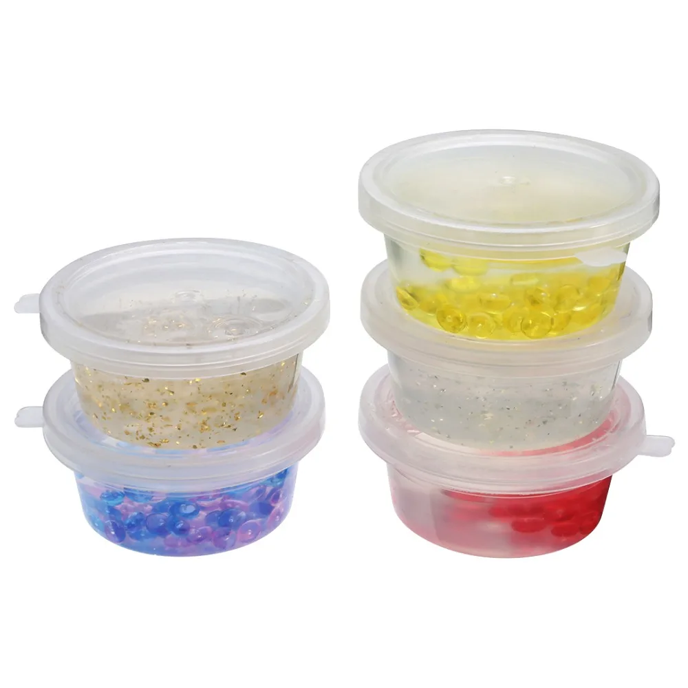 6/12Pcs Slime Storage Container Clear Containers Cups with Lids For Glue Putty Foam Ball Plastic