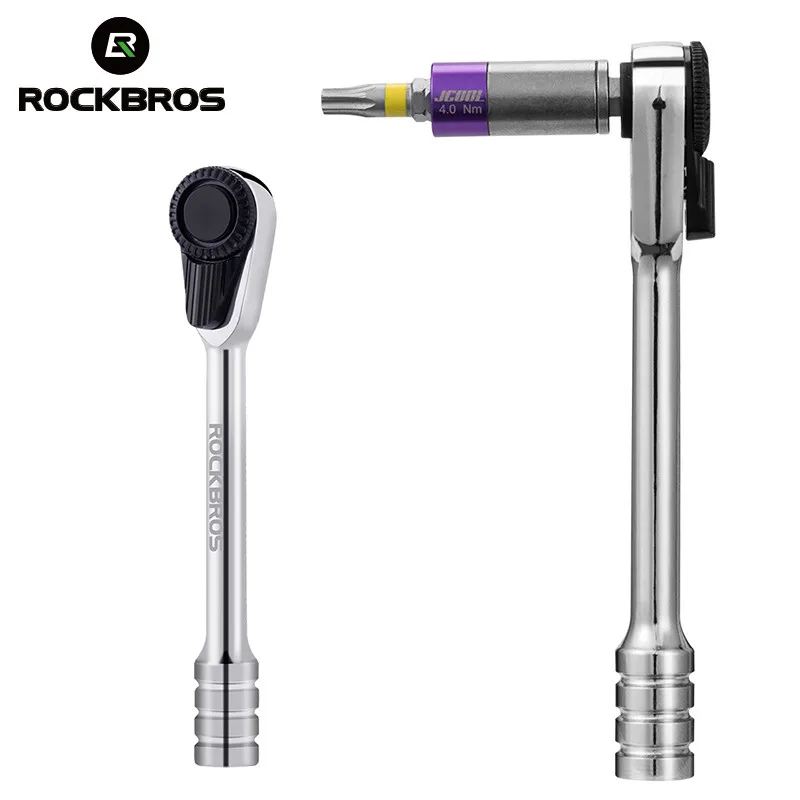 

ROCKBROS Bike Ratchet Wrench Bicycle CR-MO Mini Torque Wrench Repair Tools Screwdriver Socket Cycling EDC Mutil Tools
