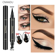 CMAADU, двойная головка, черная печать, жидкая подводка для глаз, карандаш, макияж, быстро сохнет, водонепроницаемый, крыло, подводка для глаз, штамп, ручка, кошачьи глаза, макияж, инструменты