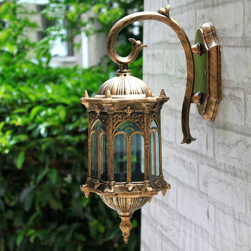 Europe Outdoor Rain-proof Wall Sconce Villa Garden Lighting Fixtures Retro Decoration Lamp LED Wall Lamp