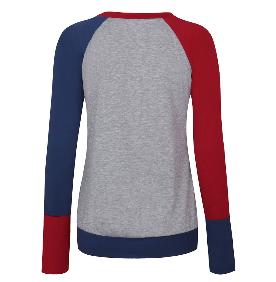 Gladiolus Hot Fashion Patchwork T Shirt Women 2018 Long Sleeve O-Neck Pocket Style Women Tops T-shirt Autumn Ladies Tee Shirts  (40)