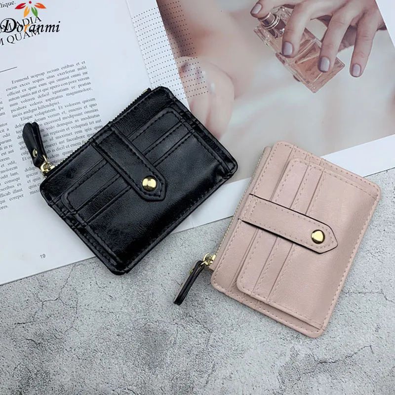 

DORANMI Vintage Leather Short Wallets 2019 Buckle Purse Bag Female Quality Money Bag Coins Bag Card Holding Wallets DJB777