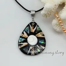 Каплевидный пэчворк abalone желтый seashell мать жемчужный море ожерелья из раковины моллюска Подвески 2013 Ювелирные изделия ручной работы