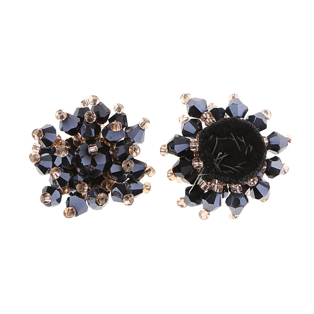 4x Pearl Embellishments Glass Pearl Flower Flatback Pearl Buttons for Wedding Party Home Decoration DIY Sewing Crafts Bow Center