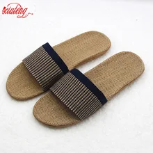 Г. Новые летние домашние шлепанцы высокого качества домашняя обувь льняные тапочки Нескользящие мужские мягкие тапочки ярких цветов