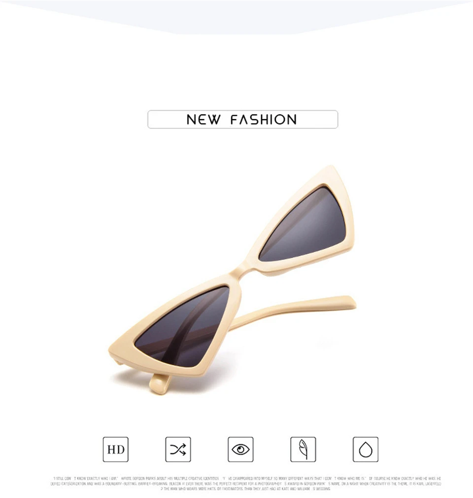 NEW brand design new European American cat eye glasses sunglasses ladies retro sunglasses transparent box colorful glasses (13)