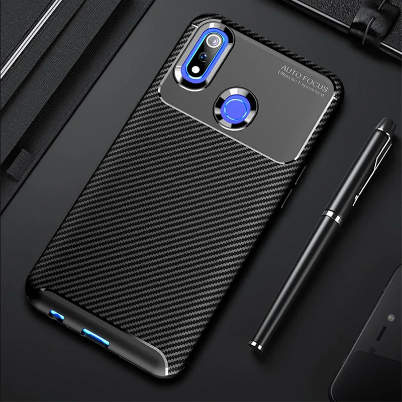 

Carbon Fiber Case For OPPO Realme 3 Case 6.22 inch High Quality Diamond Grid Design Cover For OPPO Realme 3 RMX1825 Case