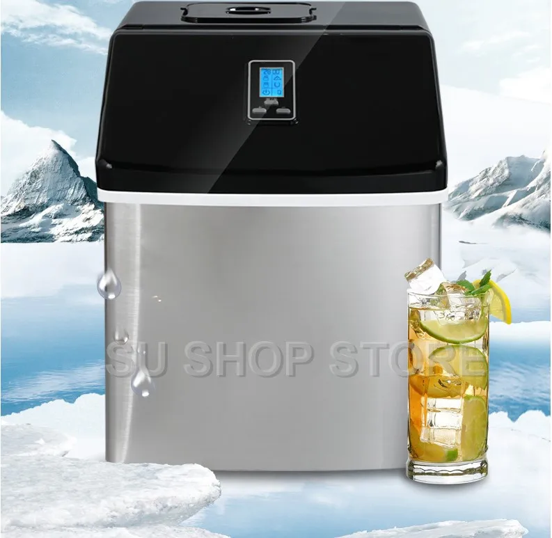 Коммерческий/бытовой льдогенератор молочный чай магазин/кафе/магазин холодных напитков кубик льда машина из нержавеющей стали Машина льда