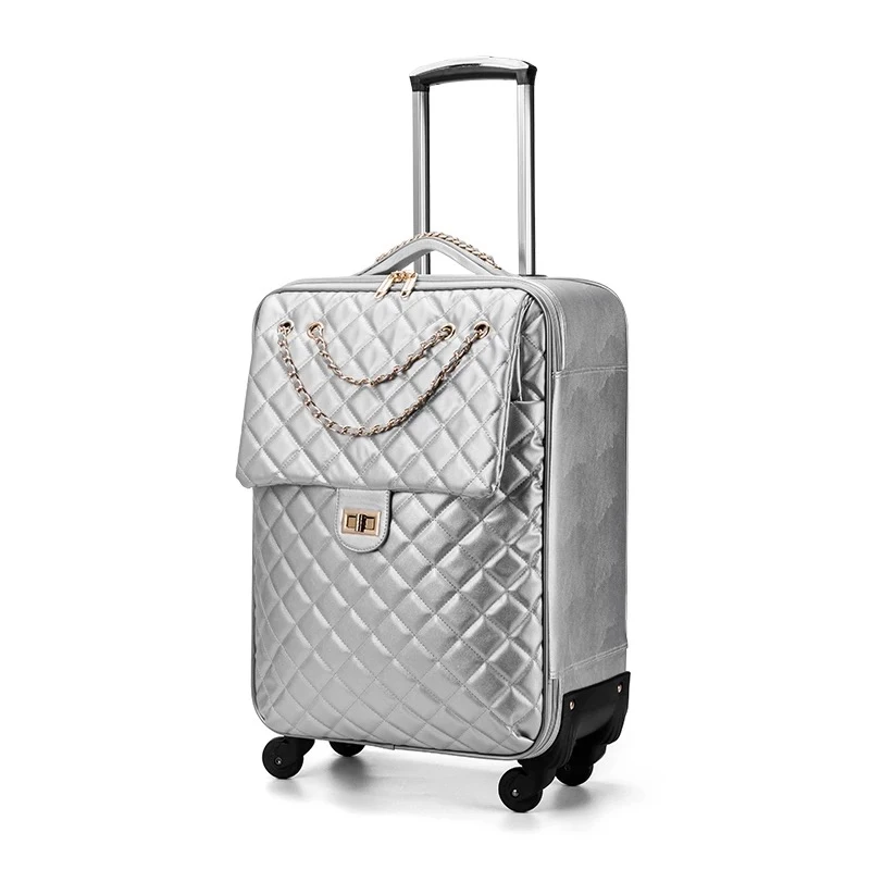 Универсальные колеса Дорожная сумка, чемодан для переноски на сумка тележка счетчик Для женщин сумка для ручной клади для девочек стильный чемодан, 20 дюймовые багажник