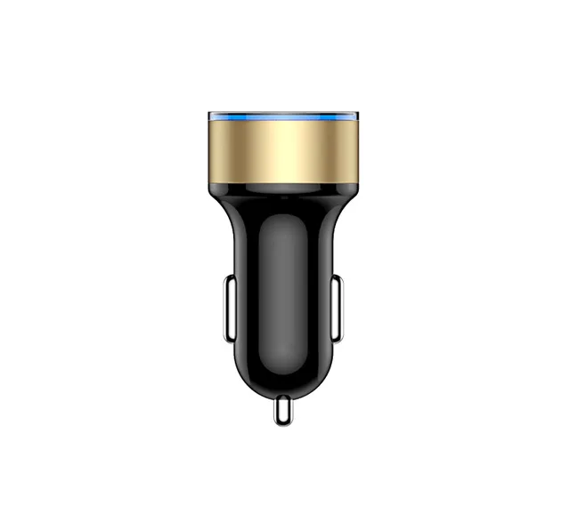 VIKEFON 3.1A мини USB Автомобильное зарядное устройство для мобильного телефона планшета gps быстрое зарядное устройство автомобильное зарядное устройство двойной USB автомобильный адаптер зарядного устройства для телефона в автомобиле - Тип штекера: Black with Gold