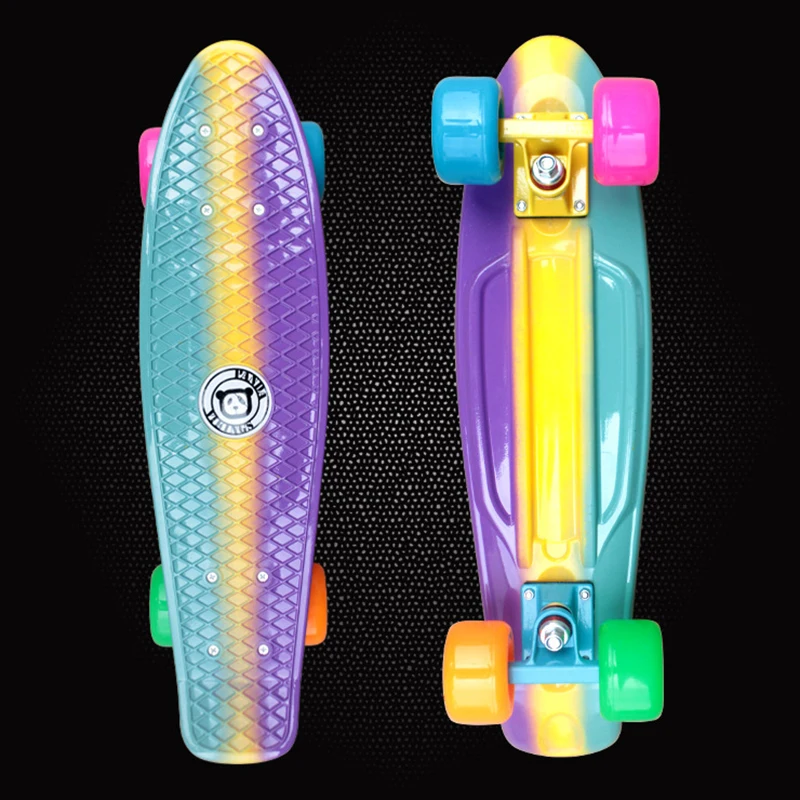 Новый Peny Fish Board 22 &quotПечатный мини крейсер пластик скейтборд Грузовики длинная