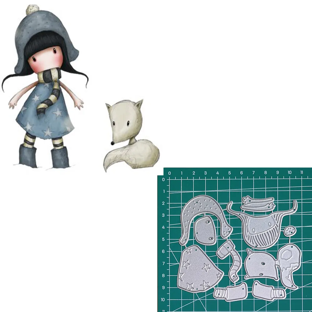 

Little Fox new 2019metal cutting dies doll girls for scrapbooking and making paper for cards