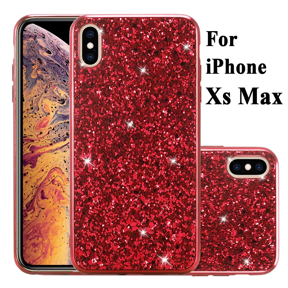 Xs max блестящий чехол для iphone xsmax роскошные чехлы x s mas mac iph xphone ip xmas Блестящий Бампер