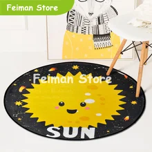 Мультяшная планета крглые солнцезащитные очки Mars ковры Мягкие плотные большие круглые для детей игровая площадка ковер украшения для спальни Нескользящие коврики
