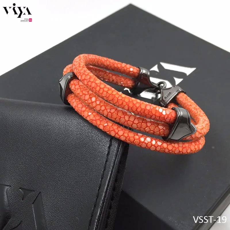 VSST-19-Genuine-Stingray-Skin-leather-bracelet-Men--(1)