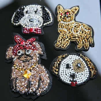 

2pcs/lot 2018 new Hand-beaded Multicolor Crystal Butterfly Patch Clothes DIY accessories Decorative hair accessori RS1586