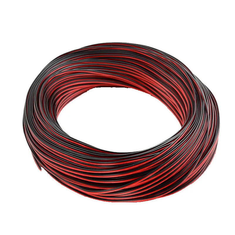 10 м 2Pin УДЛИНИТЕЛЬ шнур для 3528 5050 5630 Светодиодная лента 22AWG Красный Черный провод