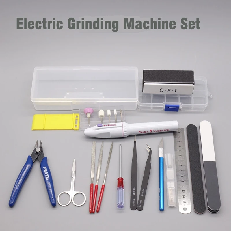 NEW Upgrade Tools COMBO Scale Military Gundam Assembly Model Tool Kits Electric Grinding Machine Storage Box