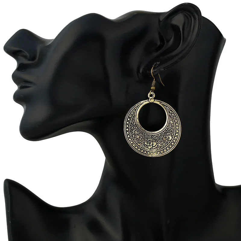 

fashion contracted circular carve patterns or designs on woodwork restoring ancient ways the new alloy earrings