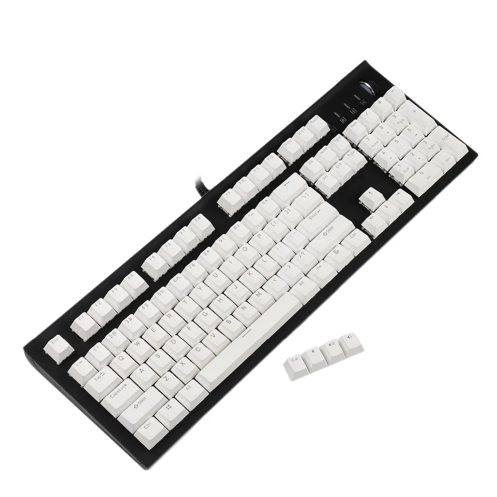 Черно белый профиль вишни PBT Double Shot 104 108 верхняя печать блестящая прозрачная