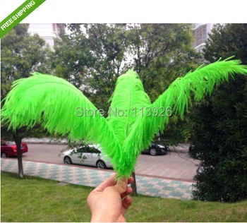 

50pcs /lot 50-55cm (20-22'') dyed green Ostrich Feathers ostrich feather fringe plumes for wedding party decoration