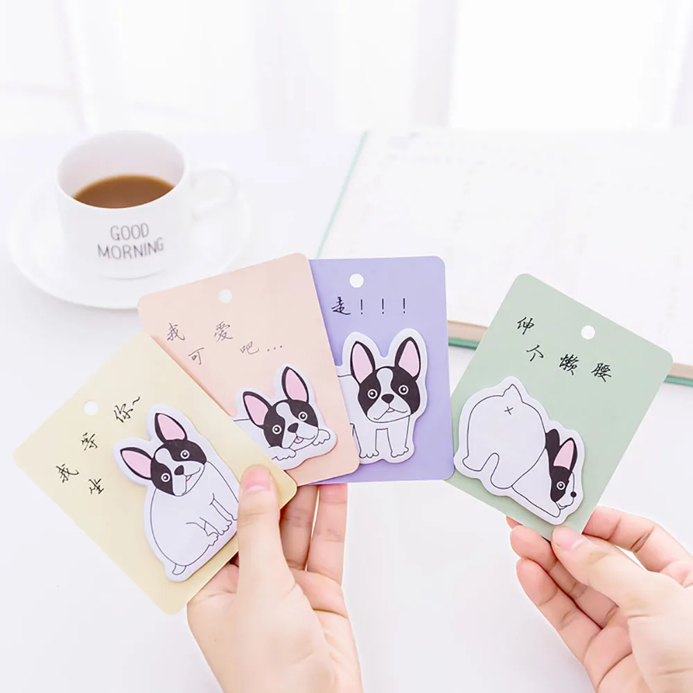 2 шт. Блокноты с изображением собаки из мультфильма Kawaii Стикеры липкими нотами