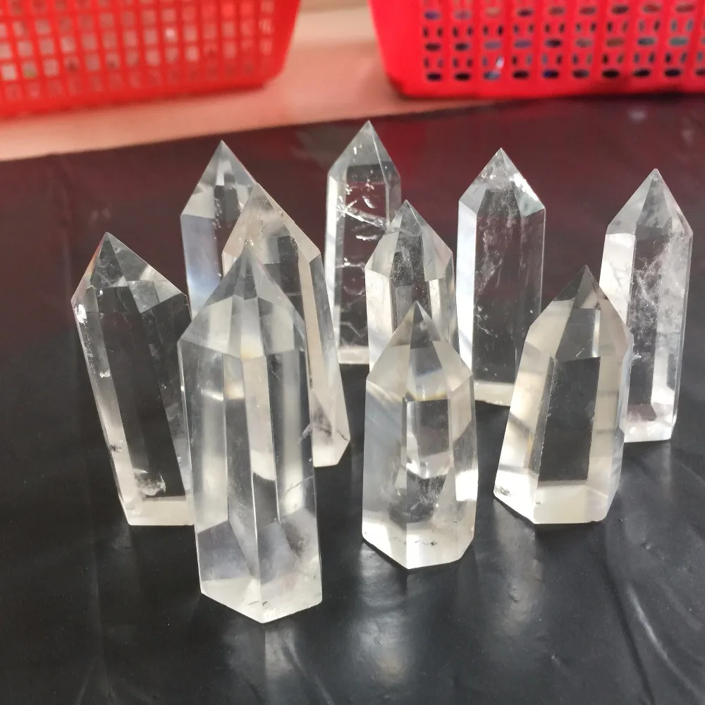 

5pc AAA+ Natural Quartz Crystal Pink Rose Reiki feng shui Single Point Healing Wand Minerals gift