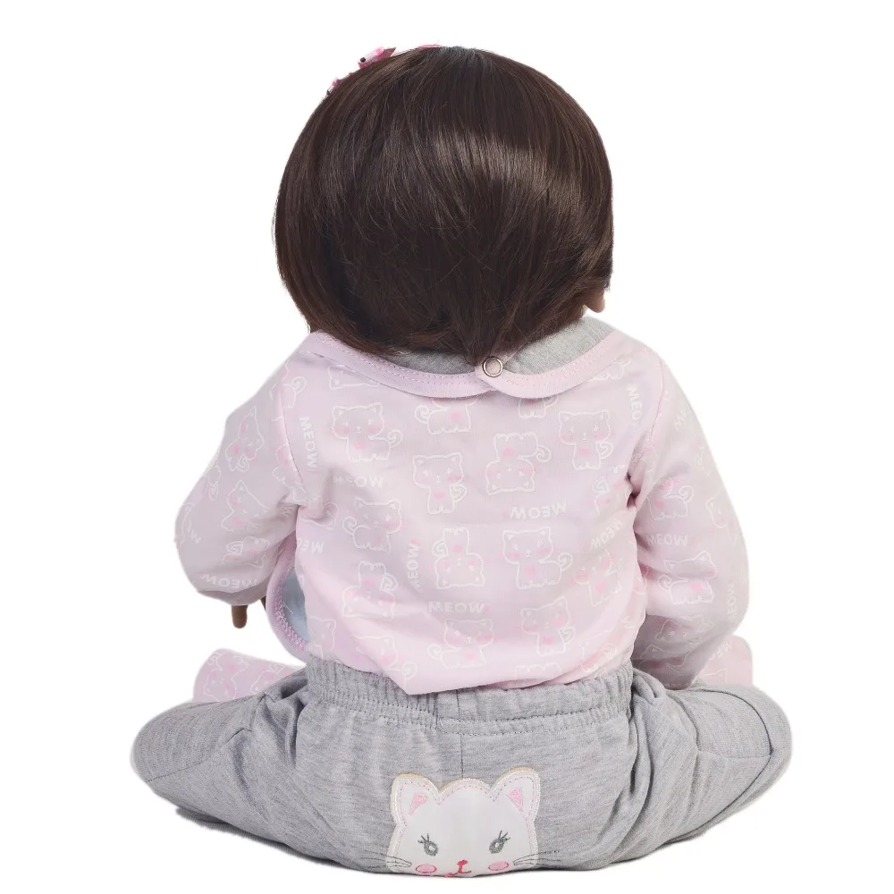 KEIUMI Реалистичная кукла Reborn Baby 57 см полностью виниловая черная кожа девочка