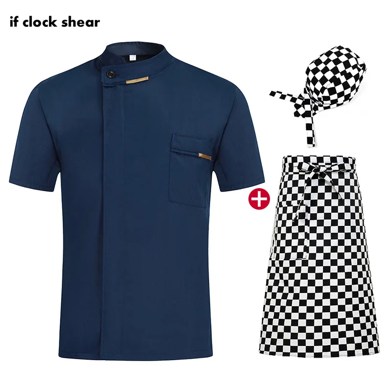 

Summer sushi uniforms work clothes men Hotel kitchen Jackets hat apron Catering bakery shirt Chef Restaurant uniforms wholesale