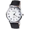 Montre élégante pour hommes et femmes, nouvelle mode, petits chiffres romains, montre-bracelet à Quartz, visage blanc, pour étudiant, Style genève ► Photo 3/6