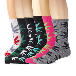 Унисекс парные носки Harajuku для женщин и мужчин с Кленовым листом, уличные носки скейтбордиста, повседневный спортивный стиль, хип-хоп